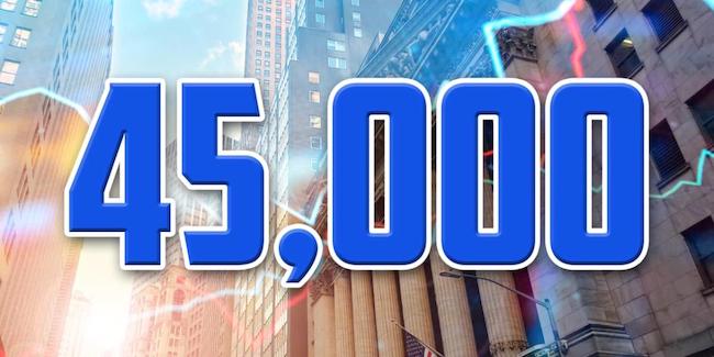 Dow Jones lần đầu tiên vượt ngưỡng 45,000 điểm