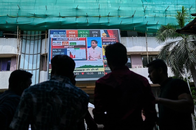 Chứng khoán Ấn Độ có lúc sụt hơn 8%, “bốc hơi” 386 tỷ USD vì cú sốc bầu cử