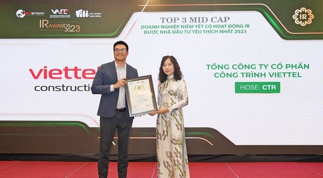 Viettel Construction lọt Top 3 cổ phiếu MidCap Giải thưởng IR Awards 2023