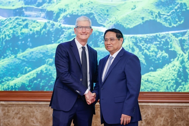 Thủ tướng đề nghị Apple mở rộng kinh doanh và xác định Việt Nam là một cứ điểm của Apple trên toàn cầu